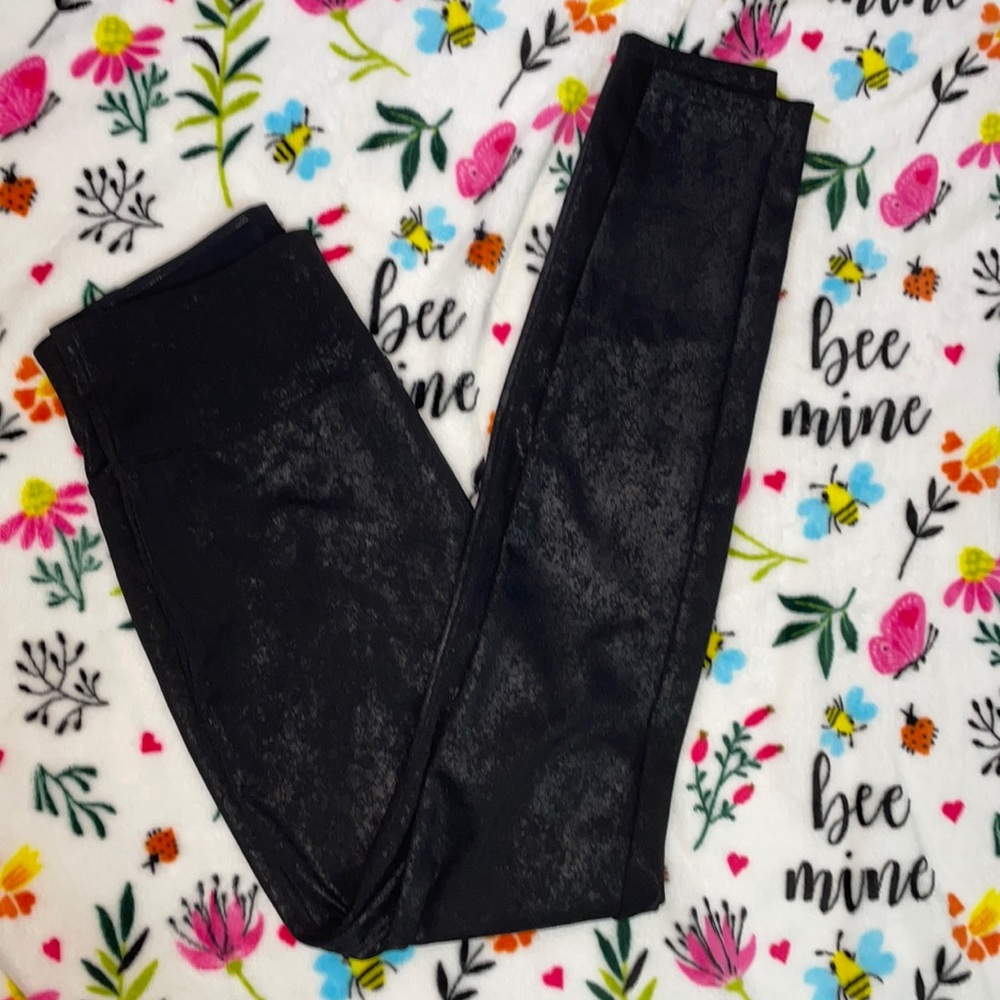 Spanx Metallic Black Leggings